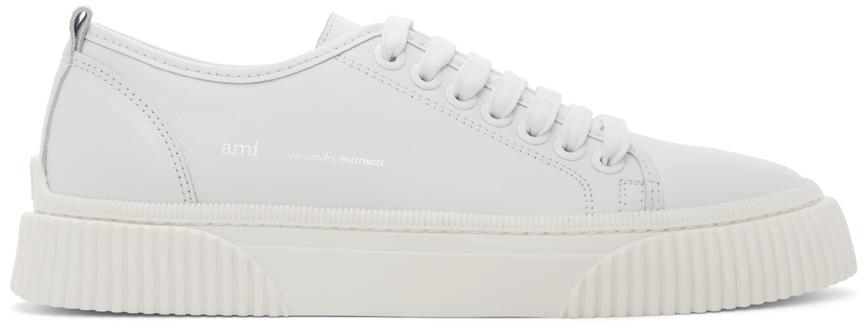 AMI Alexandre Mattiussi White Ami Sole Low-Top Sneakers