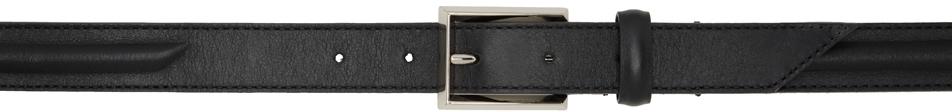 AMI Alexandre Mattiussi Black Leather Padded Belt