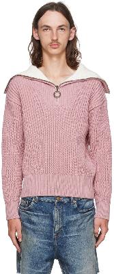 AMI Alexandre Mattiussi Pink Organic Cotton Sweater