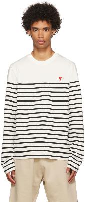 AMI Alexandre Mattiussi Black & White Organic Cotton Long Sleeve T-Shirt