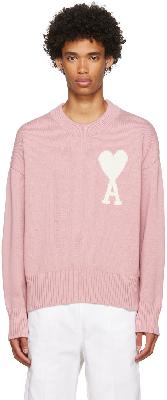 AMI Alexandre Mattiussi Pink Ami De Cœur Sweater