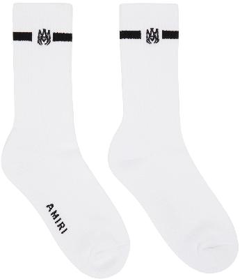 AMIRI White & Black Solid M.A. Socks
