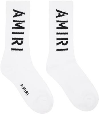AMIRI White & Black Stencil Socks