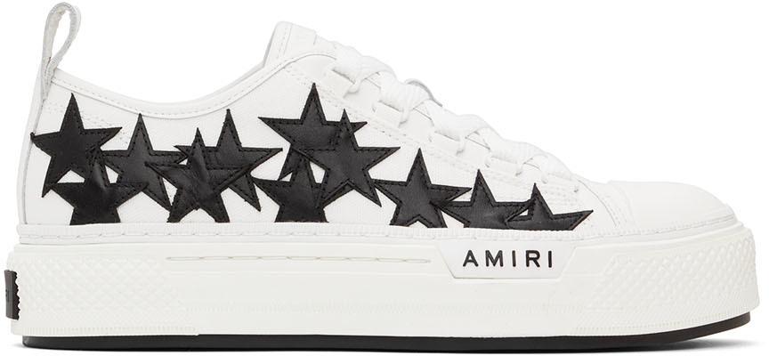 AMIRI White & Black Stars Court Low-Top Sneakers