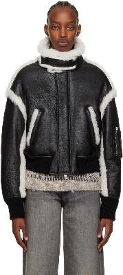 AMIRI Black Bomber Leather Jacket