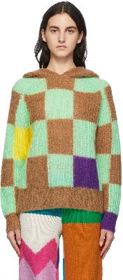 Andersson Bell Brown & Green Checkerboard Knit Hoodie