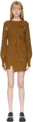 Andersson Bell Brown Knit Cut-Out Batty Dress