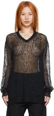 Ann Demeulemeester Black Nylon Sweater