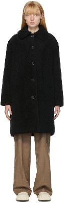 A.P.C. Black Wool Fleece Katerine Coat