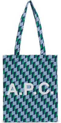 A.P.C. Blue & Green Lou Tote Bag