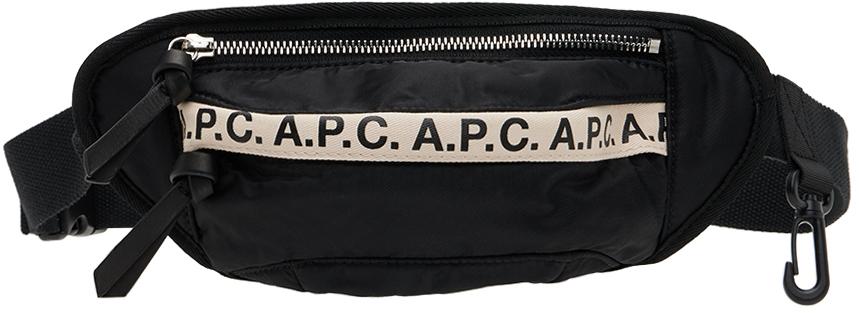 A.P.C. Black Mini Repeat Bum Bag