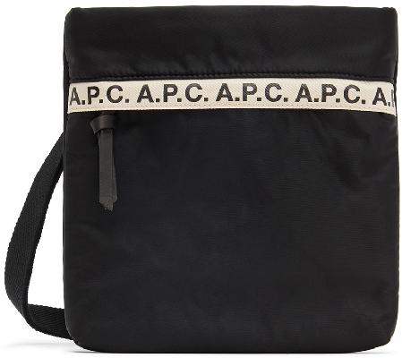 A.P.C. Black Repeat Messenger Bag