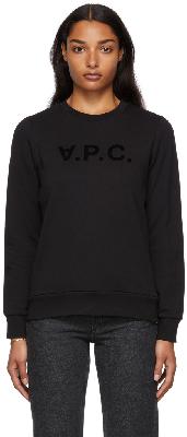 A.P.C. Black Flocked Viva Logo Sweater