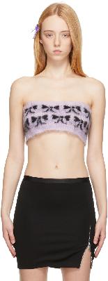 Ashley Williams SSENSE Exclusive Purple Bows Knit Tube Top