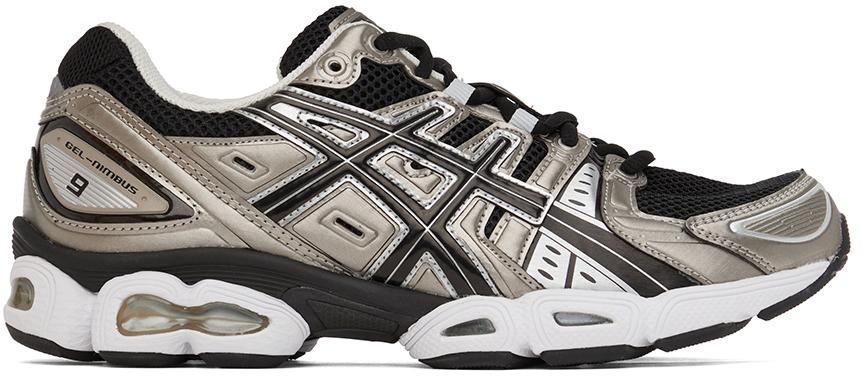 Asics Black & Silver Gel-Nimbus 9 Sneakers