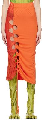 AVAVAV Orange Cutout Midi Skirt
