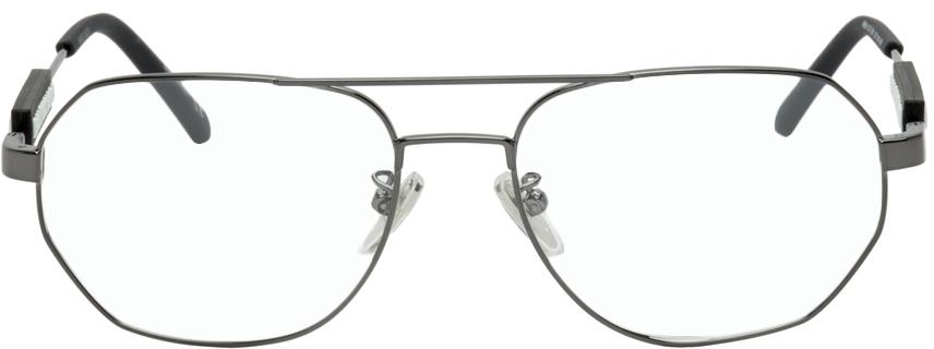 Balenciaga Gunmetal Aviator Glasses