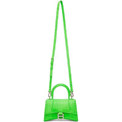 Balenciaga Green XS Croc Hourglass Bag