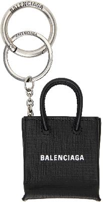Balenciaga Black Mini Shopping Keyring