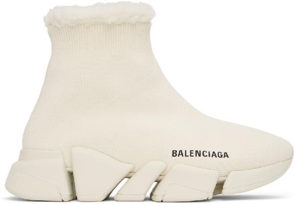 Balenciaga Off-White Sherpa Speed 2.0 Sneakers