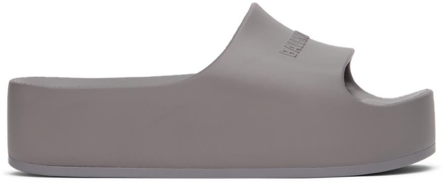 Balenciaga Grey Chunky Platform Slides
