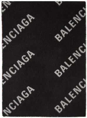 Balenciaga Black & Grey All Over Macro Scarf