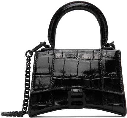 Balenciaga Black XXS Hourglass Top Handle Bag