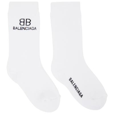 Balenciaga White & Black BB Socks