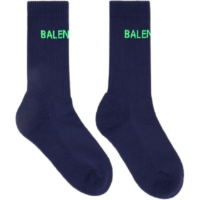 Balenciaga Navy Logo Tennis Socks