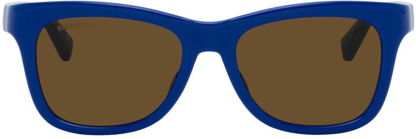 Balenciaga Blue Rectangular Sunglasses