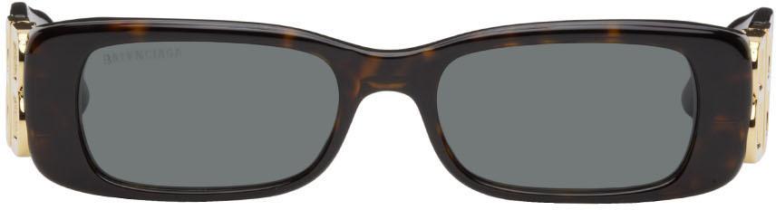 Balenciaga Tortoiseshell Rectangle Sunglasses