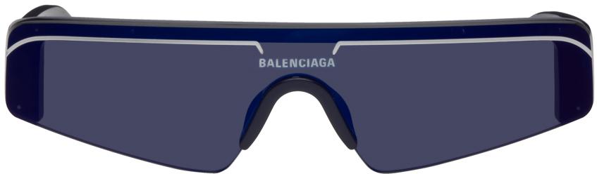 Balenciaga Blue Ski Rectangle Sunglasses