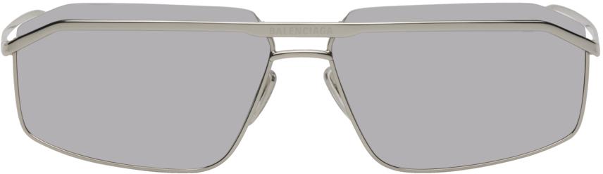 Balenciaga Silver Metal Sunglasses