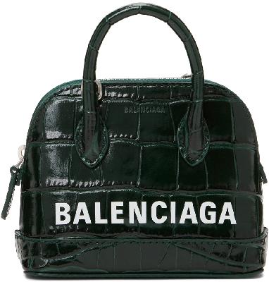 Balenciaga Green Croc Mini Ville Bag