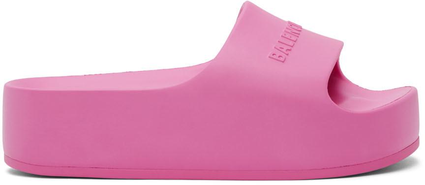 Balenciaga Pink Chunky Platform Sandals