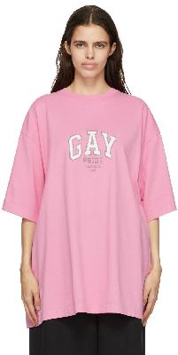 Balenciaga Pink 'Pride' Boxy T-Shirt