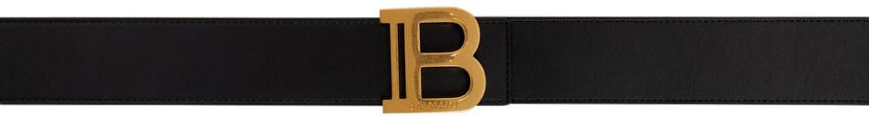 Balmain Black Leather 4cm B Belt