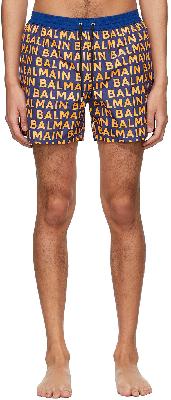 Balmain Blue Polyester Swim Shorts