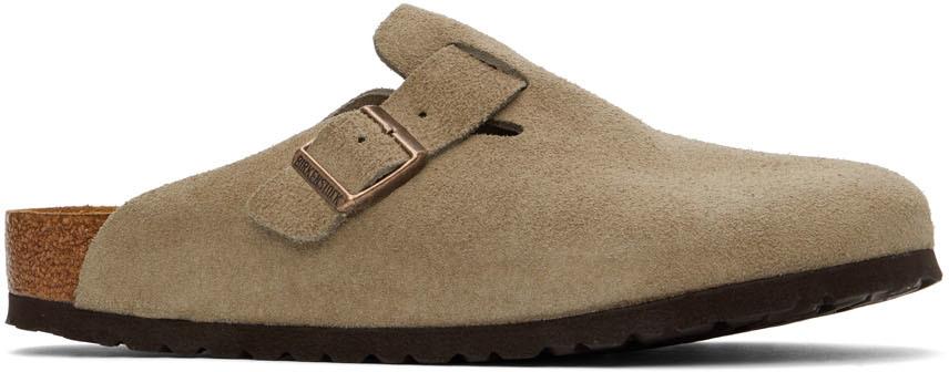 Birkenstock Taupe Soft Footbed Boston Clogs