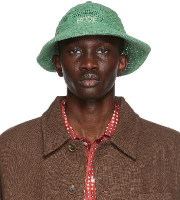 Bode SSENSE Exclusive Green Mesh Bucket Hat