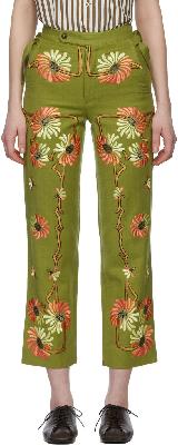 Bode Green Victorian Lime Trousers