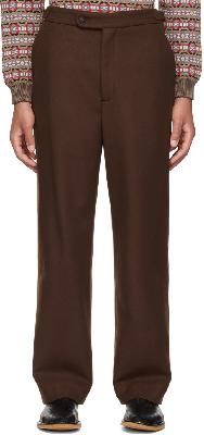 Bode Brown Wool Straight Trousers