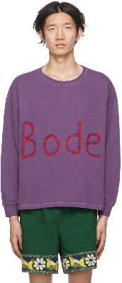 Bode Purple Rickrack Namesake Sweatshirt