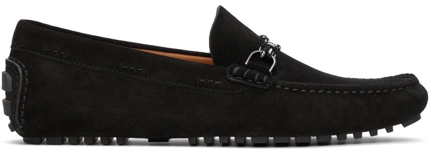 Boss Black Suede Driver Moc Loafers