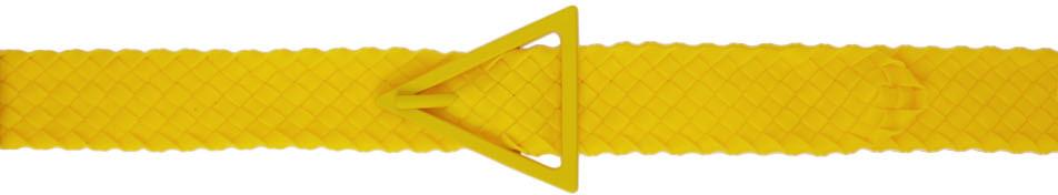 Bottega Veneta Yellow Rubber Intreccio Belt