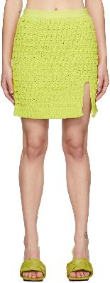 Bottega Veneta Green Knit Chenille Miniskirt