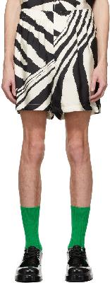 Bottega Veneta Black & White Satin Shorts
