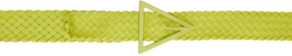 Bottega Veneta Green Rubber Triangle Belt
