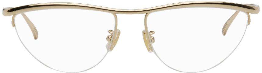 Bottega Veneta Gold Cat-Eye Glasses
