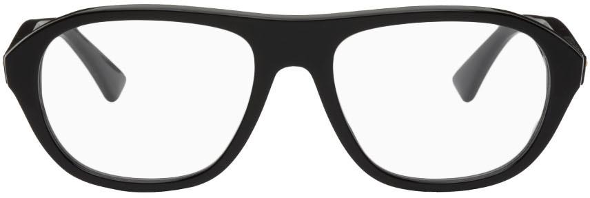 Bottega Veneta Black Rectangular Glasses